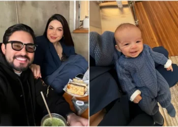 Yudi Tamashiro celebra primeiro passeio em família após cirurgia do filho recém-nascido