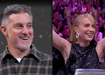 Angélica sai em defesa do nariz de Luciano Huck no “Domingão”: “Esse bico é uma loucura!”
