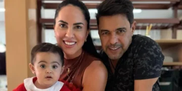 Zezé Di Camargo e Graciele celebram 1 ano da filha Clara em almoço de Natal com a família