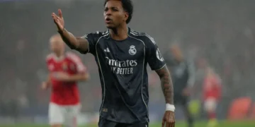 Real Madrid: Rodrygo é suspenso por dois jogos na Champions