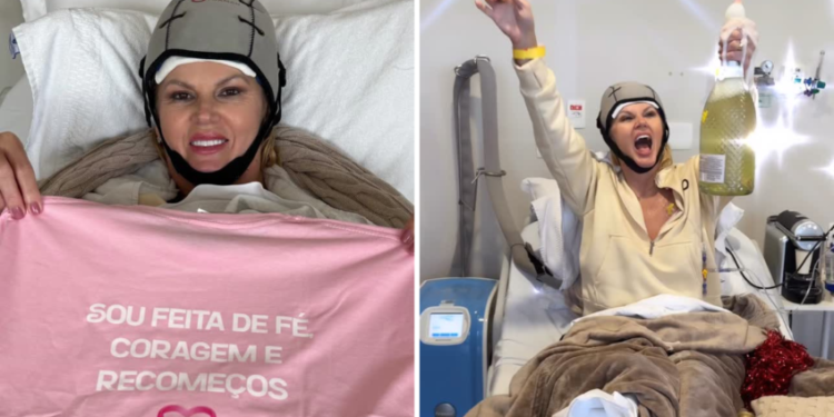 Val Marchiori celebra última sessão de quimioterapia no tratamento contra câncer de mama